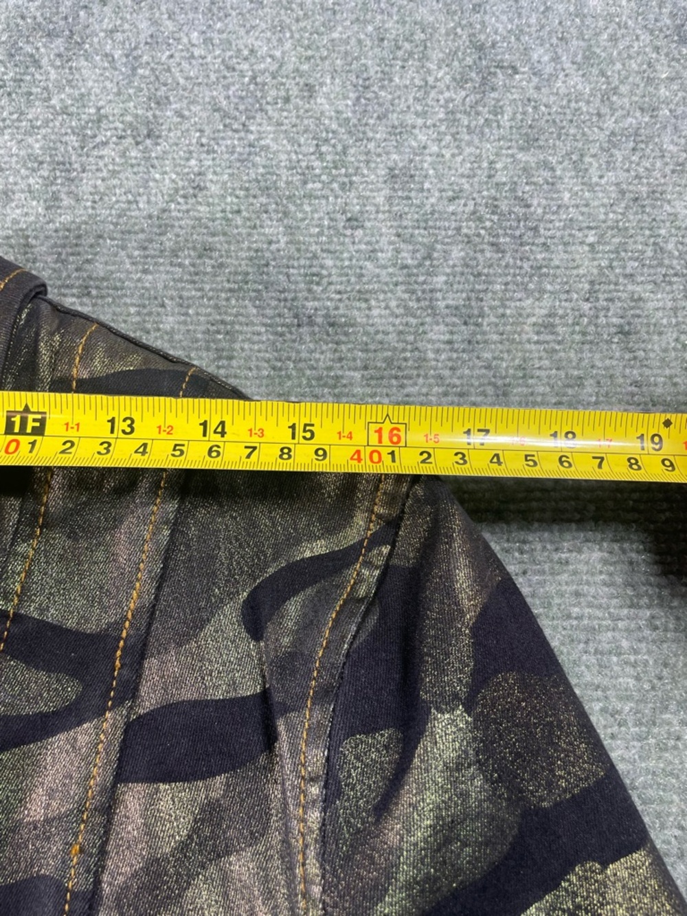 Camo Metallic Moto Jacket in Green by Nygard - Picture 6 of 12